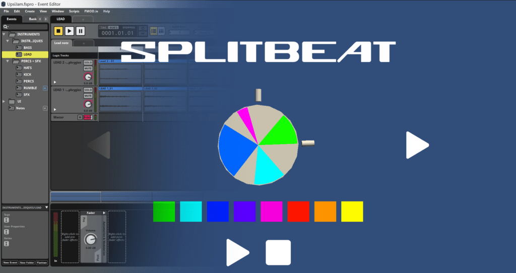 UPSI jam 2025. Video game title: Splitbeat. Roles: Sound design, music, FMOD implementation